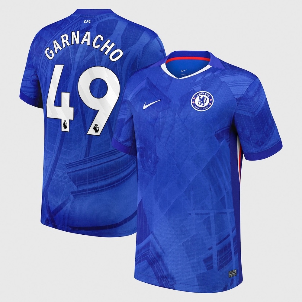 Chelsea Nike Home Stadium Shirt 2025-26 with Garnacho 49 printing